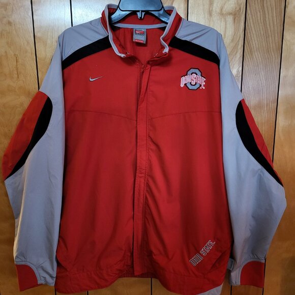 Ohio State Buckeyes Jacket LARGE Windbreaker Zip Up Nike Authentic Team Issue B3 - Picture 2 of 9